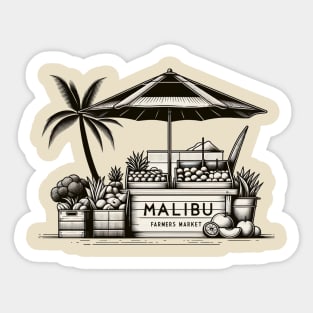 Malibu Farmers Market - Minimalist Vintage Line Art Sticker